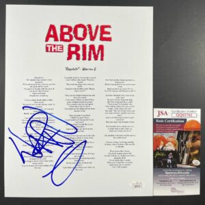 Warren G Signed Above The Rim Regulate Lyric Sheet West Coast Rapper JSA COA